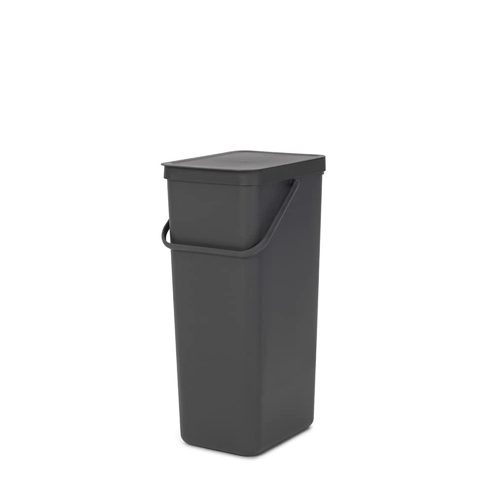 image:imageBrabantia Sort amp Go Kitchen Countertop Food Scraps Compost Bin XS 16 Gal 6L Light Gray Removable StayOpen Lid Carry Handle EasyClean Recycling Box WallMounting Bracket IncludedGray