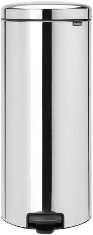 image:imageBrabantia StepOn XS Trash Can Metallic Gold 08 Gallon 3L Bathroom Bedroom Office Trash Can with Light Pedal Opening Handle amp Removable Inner Bucket 66 x 93 x 104 Trash BagsBrilliant Steel