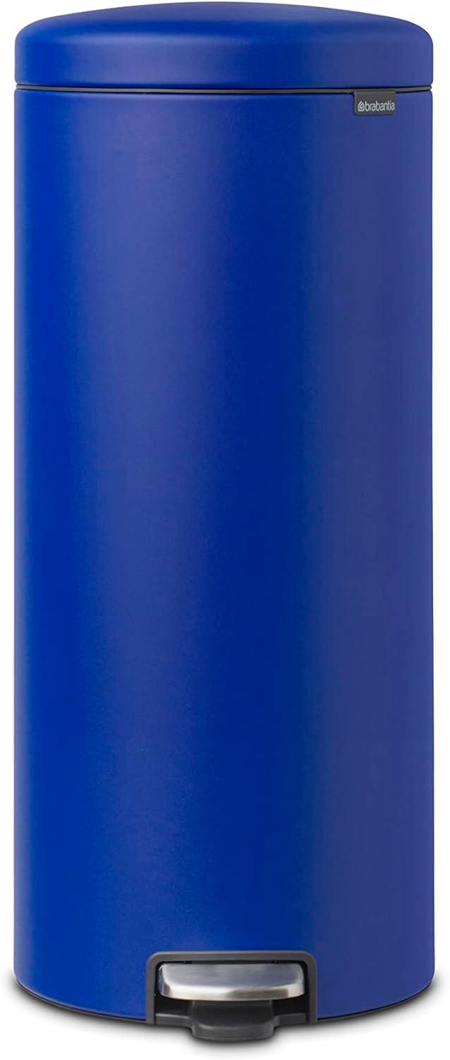 image:imageBrabantia StepOn XS Trash Can Metallic Gold 08 Gallon 3L Bathroom Bedroom Office Trash Can with Light Pedal Opening Handle amp Removable Inner Bucket 66 x 93 x 104 Trash BagsMineral Powerful Blue