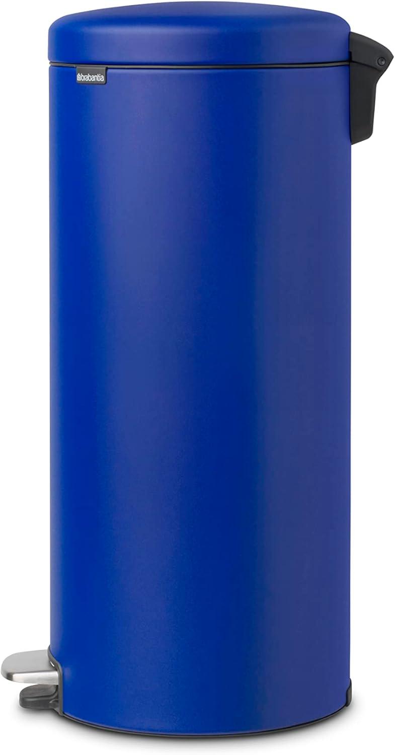 image:imageBrabantia StepOn XS Trash Can Metallic Gold 08 Gallon 3L Bathroom Bedroom Office Trash Can with Light Pedal Opening Handle amp Removable Inner Bucket 66 x 93 x 104 Trash BagsMineral Powerful Blue