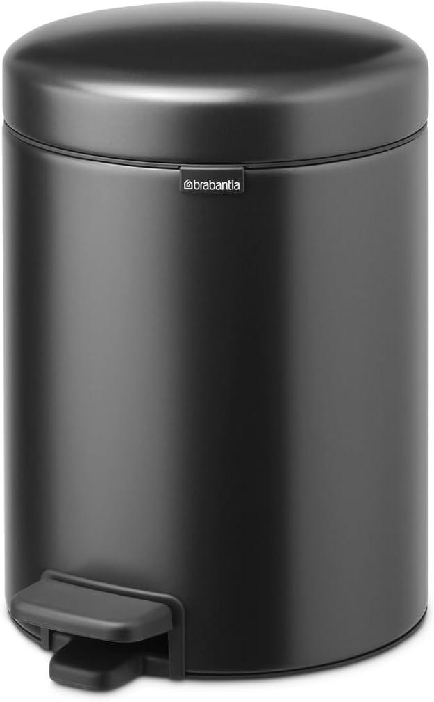 image:imageBrabantia StepOn XS Trash Can Metallic Gold 08 Gallon 3L Bathroom Bedroom Office Trash Can with Light Pedal Opening Handle amp Removable Inner Bucket 66 x 93 x 104 Trash BagsConfident Gray
