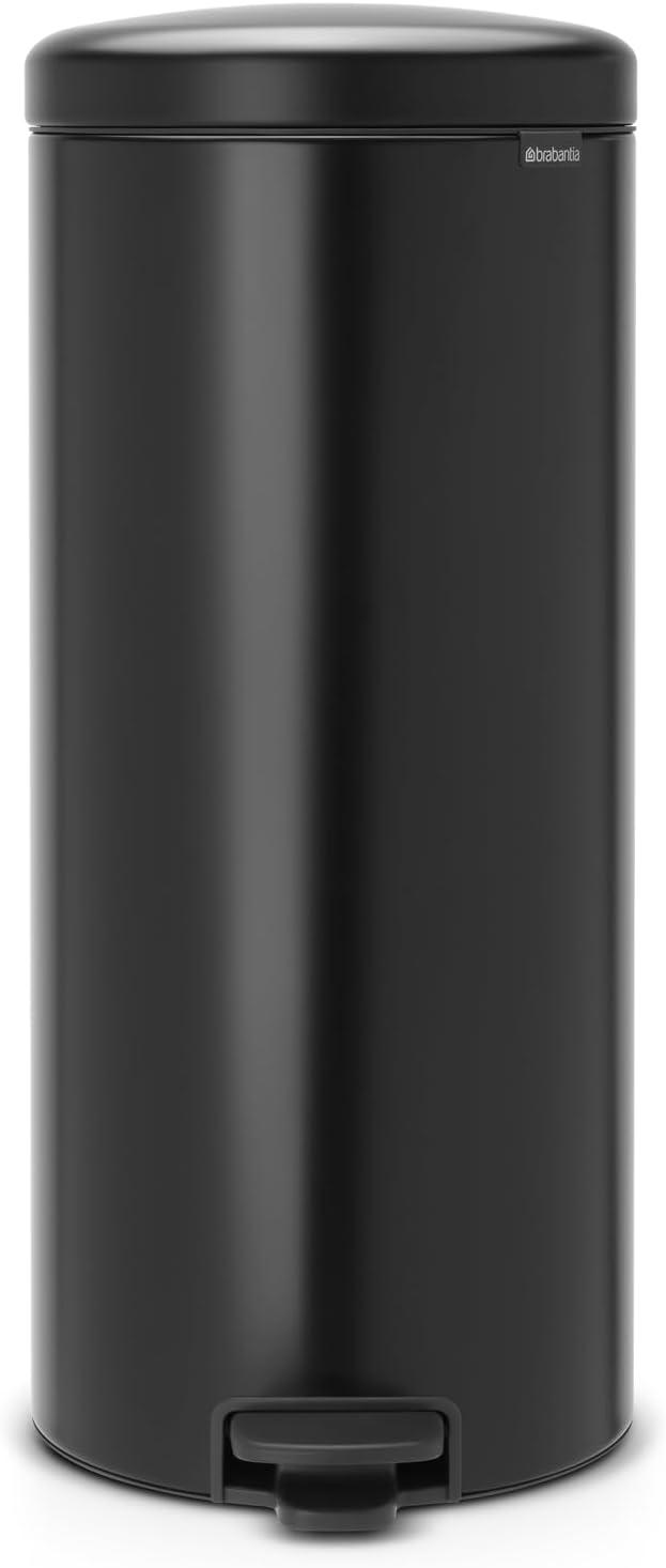 image:imageBrabantia StepOn XS Trash Can Metallic Gold 08 Gallon 3L Bathroom Bedroom Office Trash Can with Light Pedal Opening Handle amp Removable Inner Bucket 66 x 93 x 104 Trash BagsMatt Black