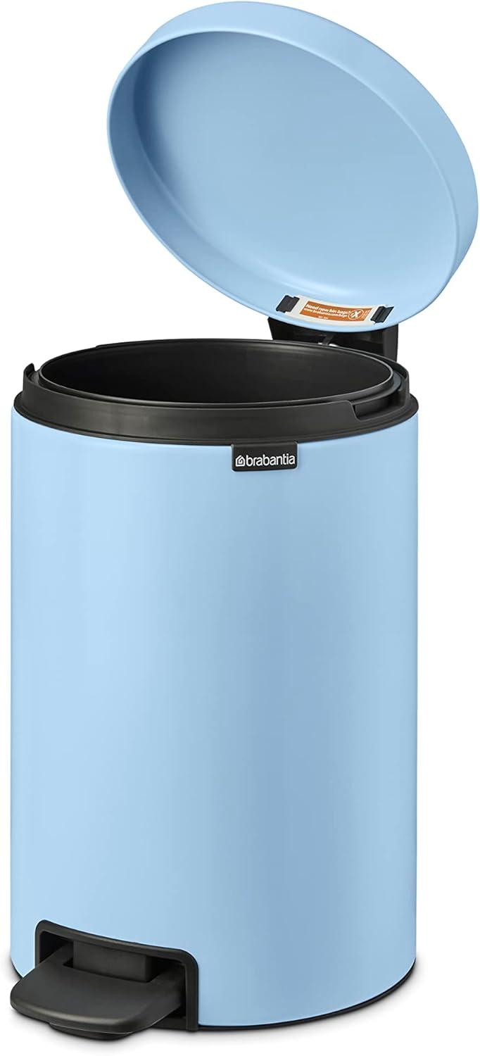 image:imageBrabantia StepOn XS Trash Can Metallic Gold 08 Gallon 3L Bathroom Bedroom Office Trash Can with Light Pedal Opening Handle amp Removable Inner Bucket 66 x 93 x 104 Trash BagsDreamy Blue