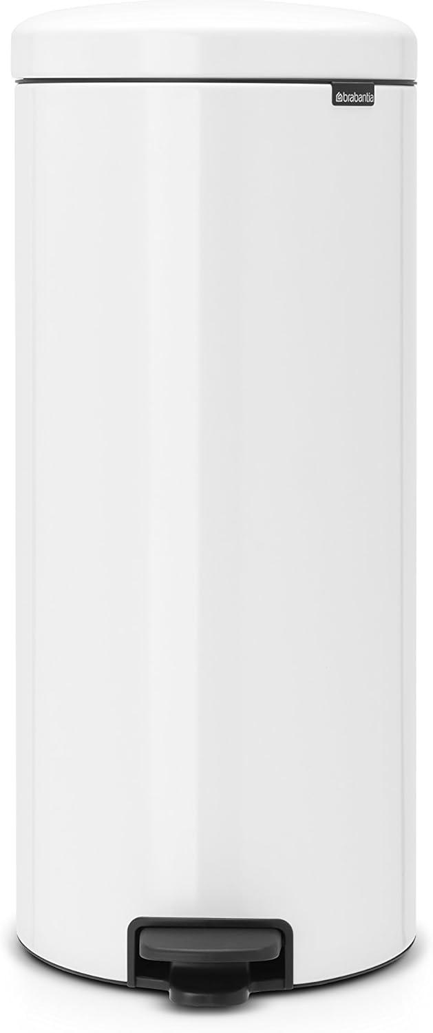 image:imageBrabantia StepOn XS Trash Can Metallic Gold 08 Gallon 3L Bathroom Bedroom Office Trash Can with Light Pedal Opening Handle amp Removable Inner Bucket 66 x 93 x 104 Trash BagsWhite