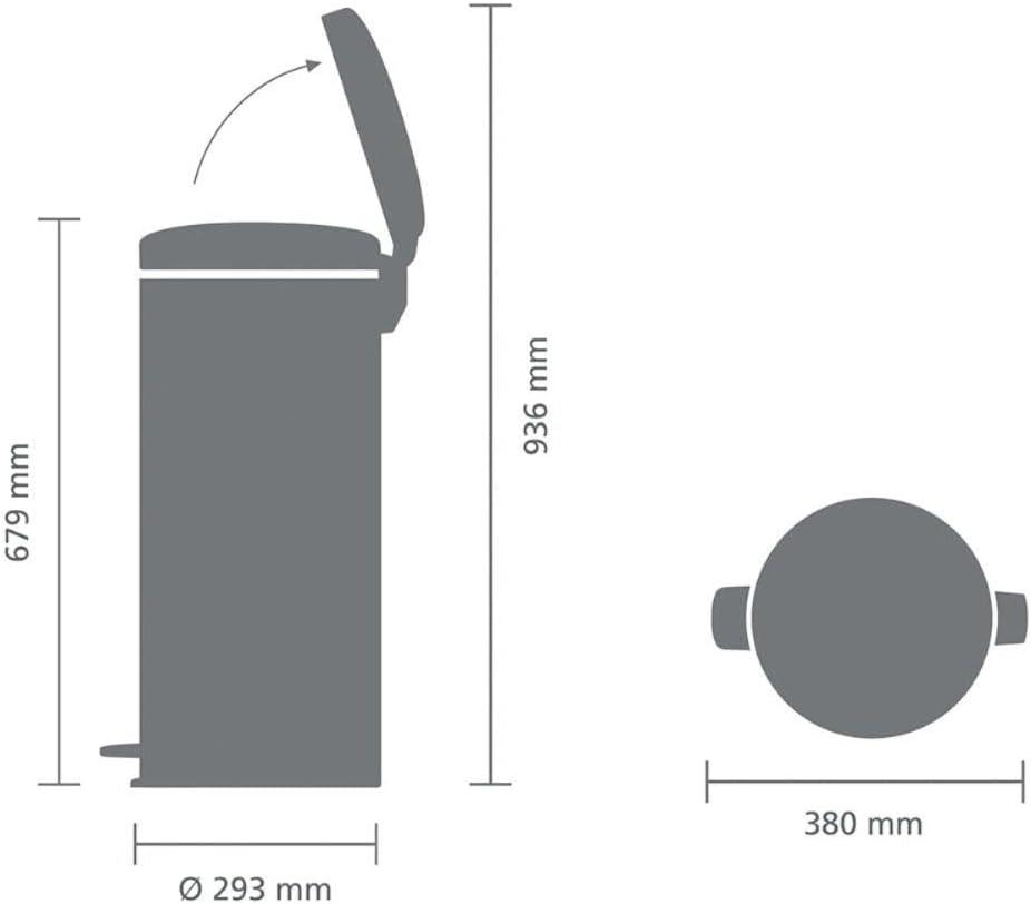 image:imageBrabantia StepOn XS Trash Can Metallic Gold 08 Gallon 3L Bathroom Bedroom Office Trash Can with Light Pedal Opening Handle amp Removable Inner Bucket 66 x 93 x 104 Trash BagsBrilliant Steel