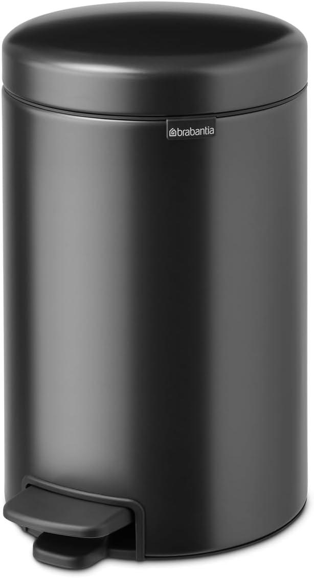 image:imageBrabantia StepOn XS Trash Can Metallic Gold 08 Gallon 3L Bathroom Bedroom Office Trash Can with Light Pedal Opening Handle amp Removable Inner Bucket 66 x 93 x 104 Trash BagsConfident Gray