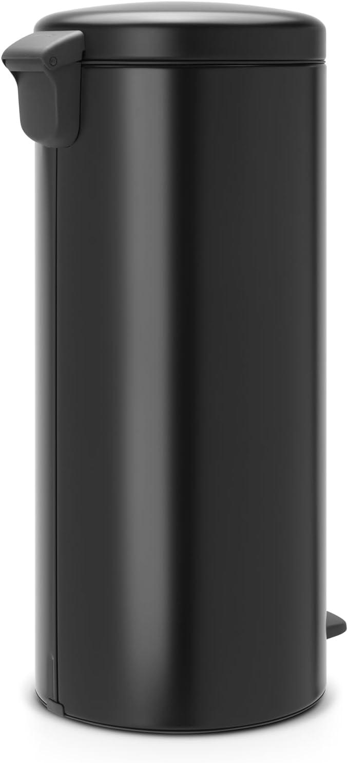image:imageBrabantia StepOn XS Trash Can Metallic Gold 08 Gallon 3L Bathroom Bedroom Office Trash Can with Light Pedal Opening Handle amp Removable Inner Bucket 66 x 93 x 104 Trash BagsMatt Black