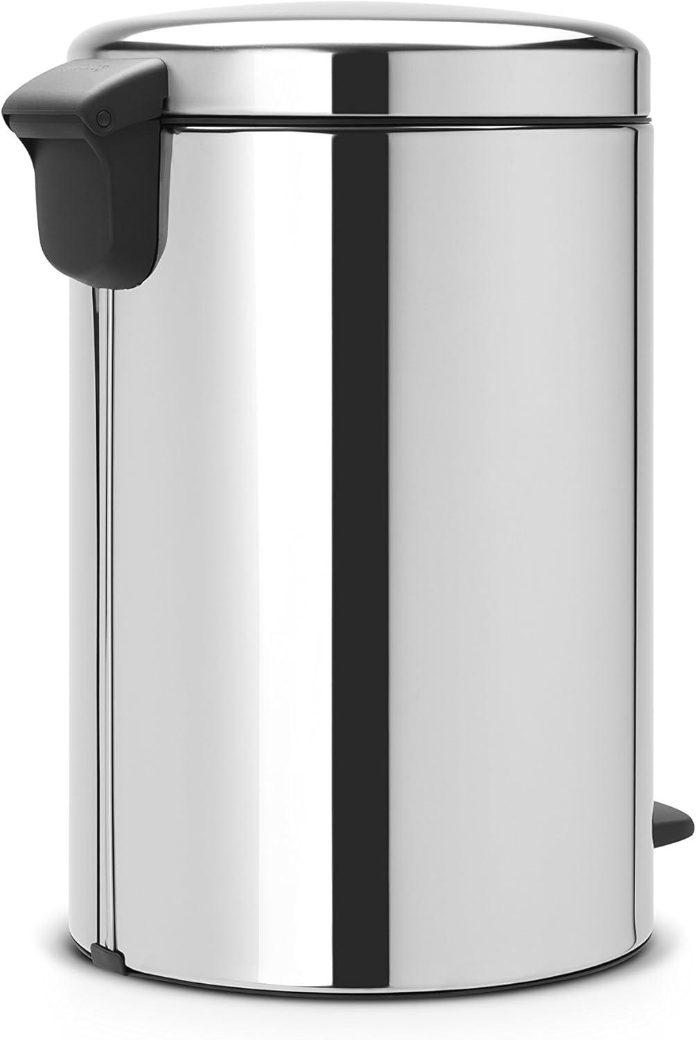image:imageBrabantia StepOn XS Trash Can Metallic Gold 08 Gallon 3L Bathroom Bedroom Office Trash Can with Light Pedal Opening Handle amp Removable Inner Bucket 66 x 93 x 104 Trash BagsBrilliant Steel