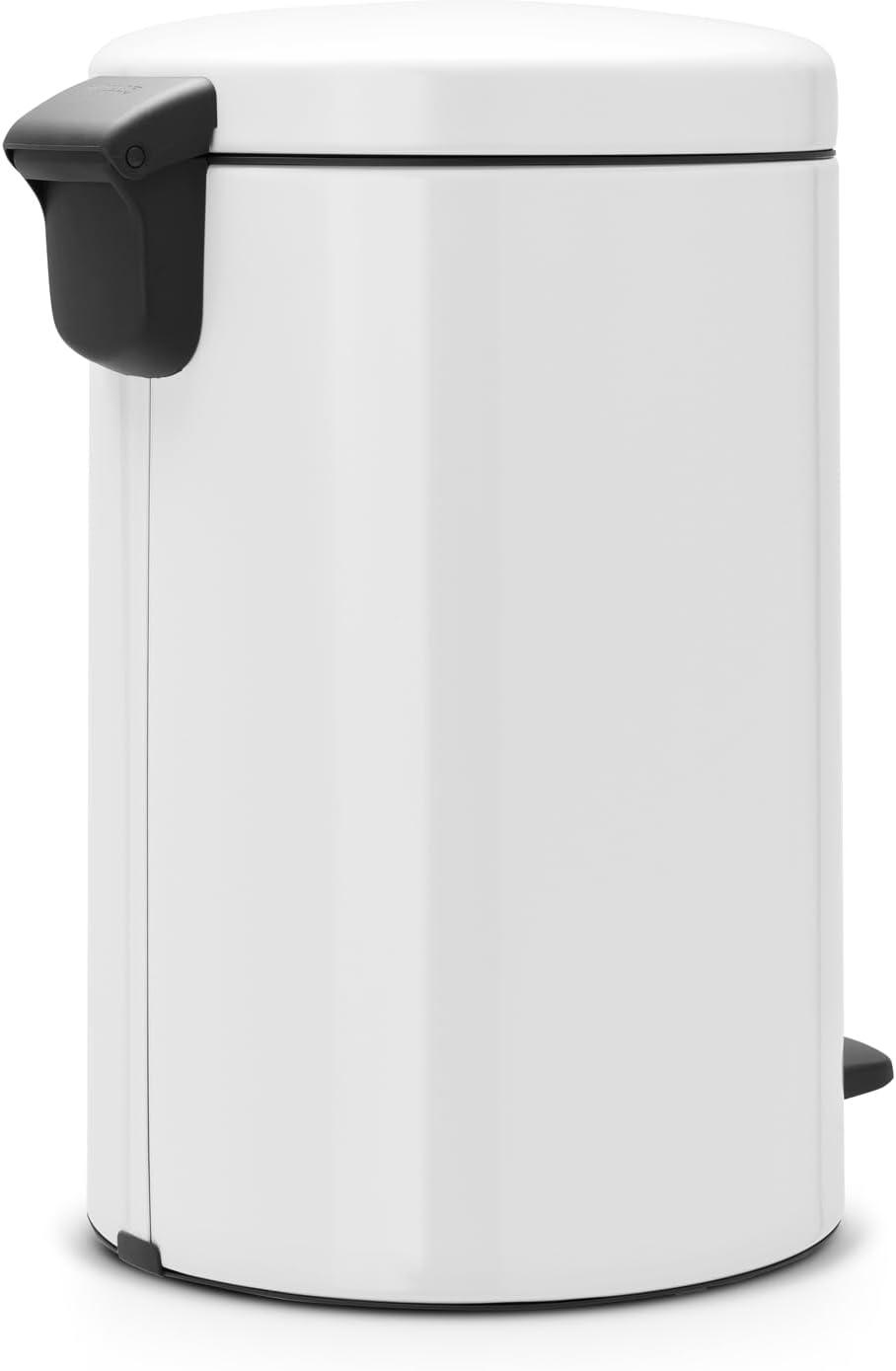 image:imageBrabantia StepOn XS Trash Can Metallic Gold 08 Gallon 3L Bathroom Bedroom Office Trash Can with Light Pedal Opening Handle amp Removable Inner Bucket 66 x 93 x 104 Trash BagsWhite