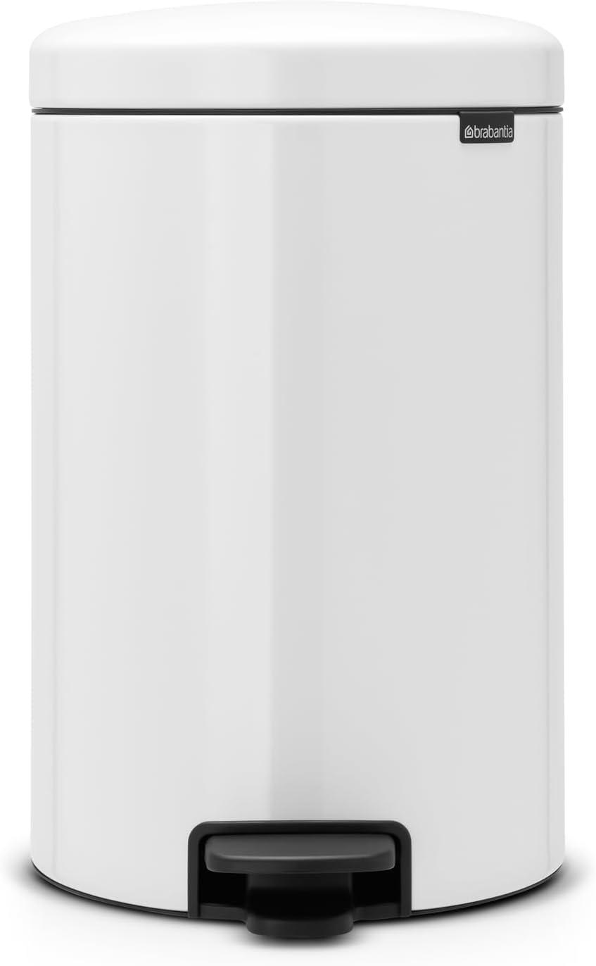 image:imageBrabantia StepOn XS Trash Can Metallic Gold 08 Gallon 3L Bathroom Bedroom Office Trash Can with Light Pedal Opening Handle amp Removable Inner Bucket 66 x 93 x 104 Trash BagsWhite