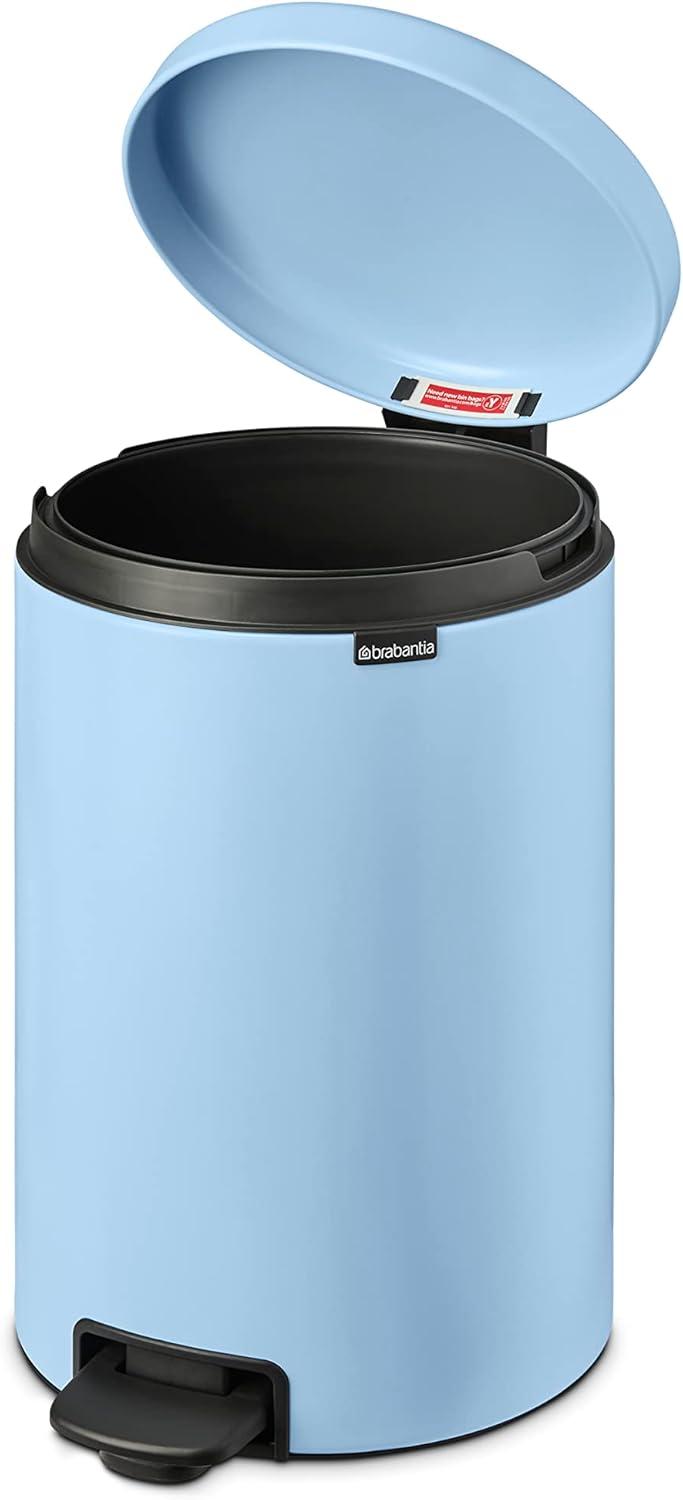 image:imageBrabantia StepOn XS Trash Can Metallic Gold 08 Gallon 3L Bathroom Bedroom Office Trash Can with Light Pedal Opening Handle amp Removable Inner Bucket 66 x 93 x 104 Trash BagsDreamy Blue