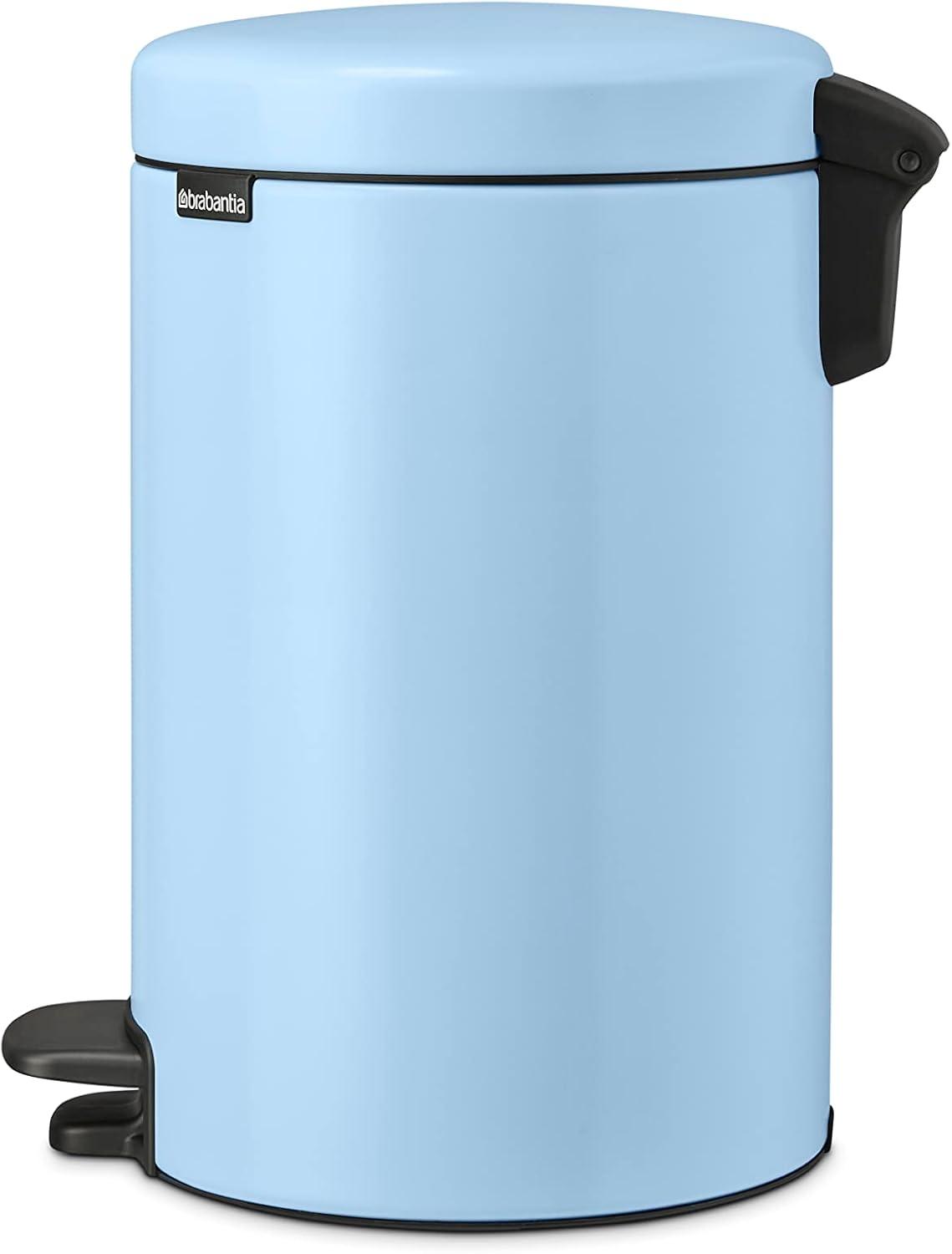 image:imageBrabantia StepOn XS Trash Can Metallic Gold 08 Gallon 3L Bathroom Bedroom Office Trash Can with Light Pedal Opening Handle amp Removable Inner Bucket 66 x 93 x 104 Trash BagsDreamy Blue