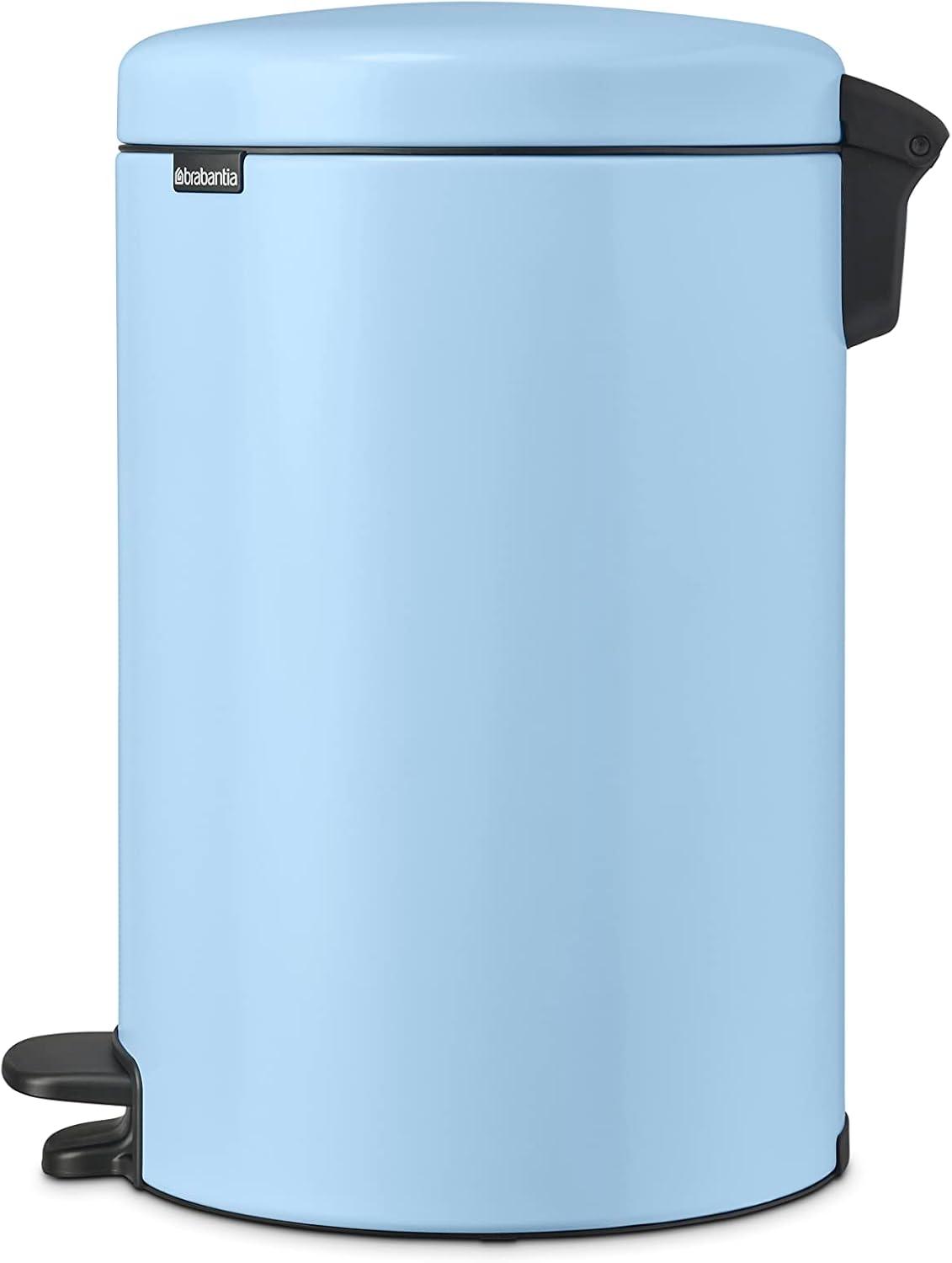 image:imageBrabantia StepOn XS Trash Can Metallic Gold 08 Gallon 3L Bathroom Bedroom Office Trash Can with Light Pedal Opening Handle amp Removable Inner Bucket 66 x 93 x 104 Trash BagsDreamy Blue