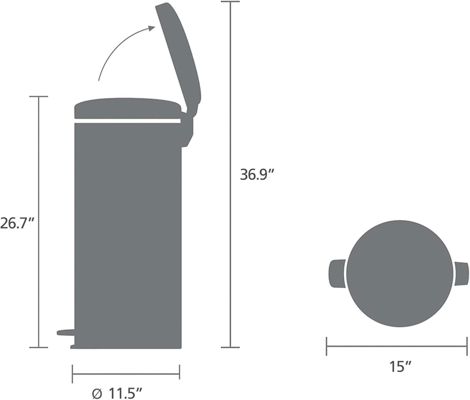 image:imageBrabantia StepOn XS Trash Can Metallic Gold 08 Gallon 3L Bathroom Bedroom Office Trash Can with Light Pedal Opening Handle amp Removable Inner Bucket 66 x 93 x 104 Trash BagsMineral Red