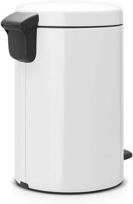 image:imageBrabantia StepOn XS Trash Can Metallic Gold 08 Gallon 3L Bathroom Bedroom Office Trash Can with Light Pedal Opening Handle amp Removable Inner Bucket 66 x 93 x 104 Trash BagsWhite
