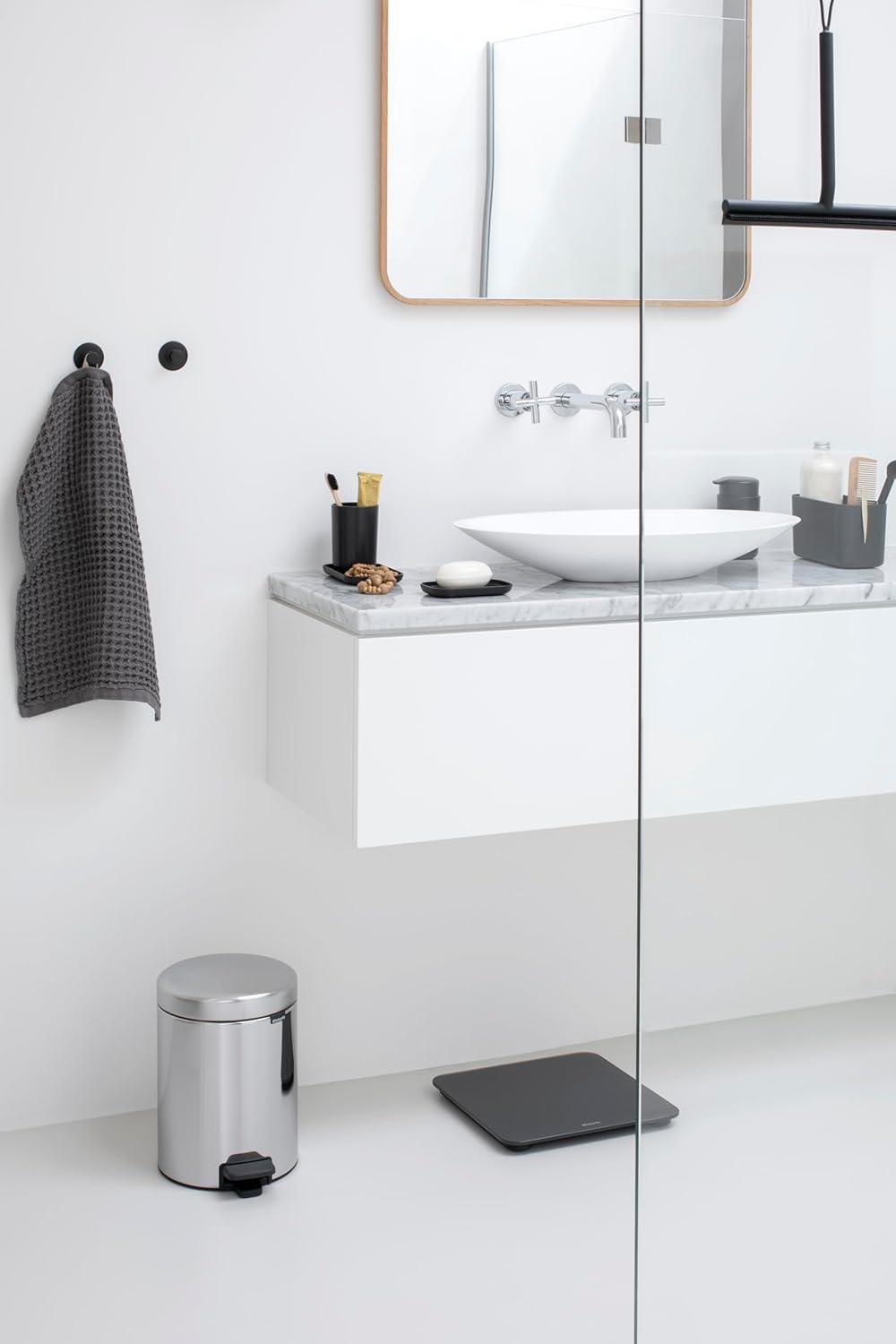 image:imageBrabantia StepOn XS Trash Can Metallic Gold 08 Gallon 3L Bathroom Bedroom Office Trash Can with Light Pedal Opening Handle amp Removable Inner Bucket 66 x 93 x 104 Trash BagsBrilliant Steel
