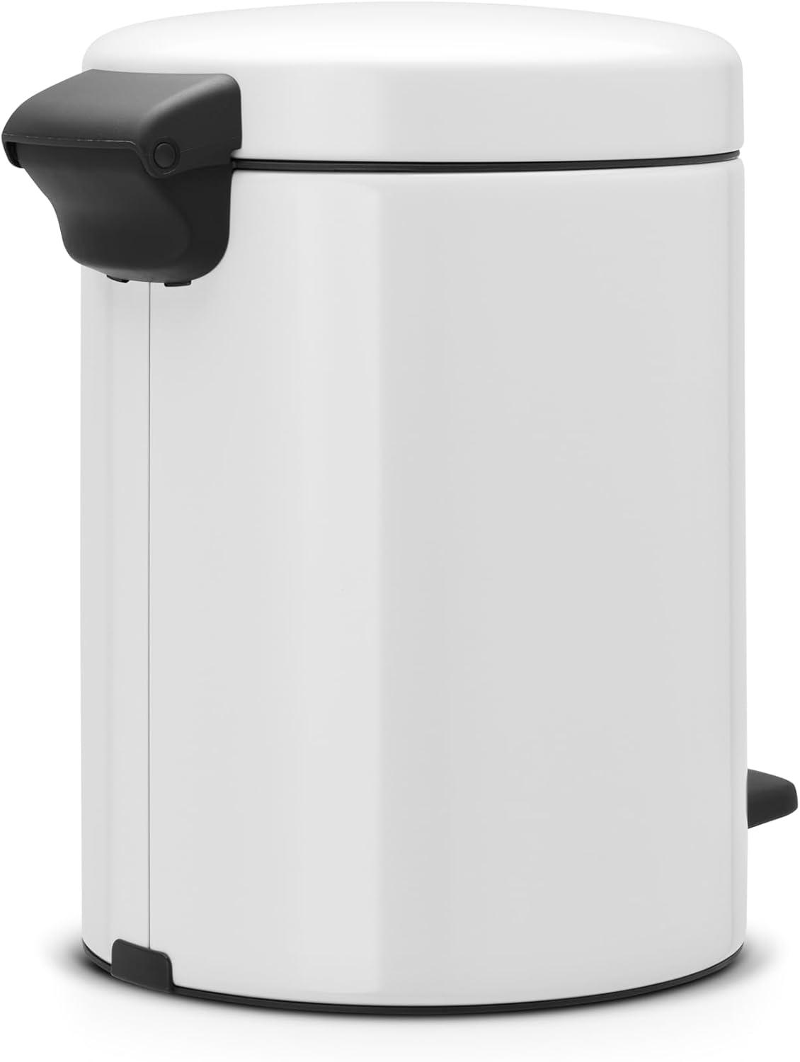 image:imageBrabantia StepOn XS Trash Can Metallic Gold 08 Gallon 3L Bathroom Bedroom Office Trash Can with Light Pedal Opening Handle amp Removable Inner Bucket 66 x 93 x 104 Trash BagsWhite
