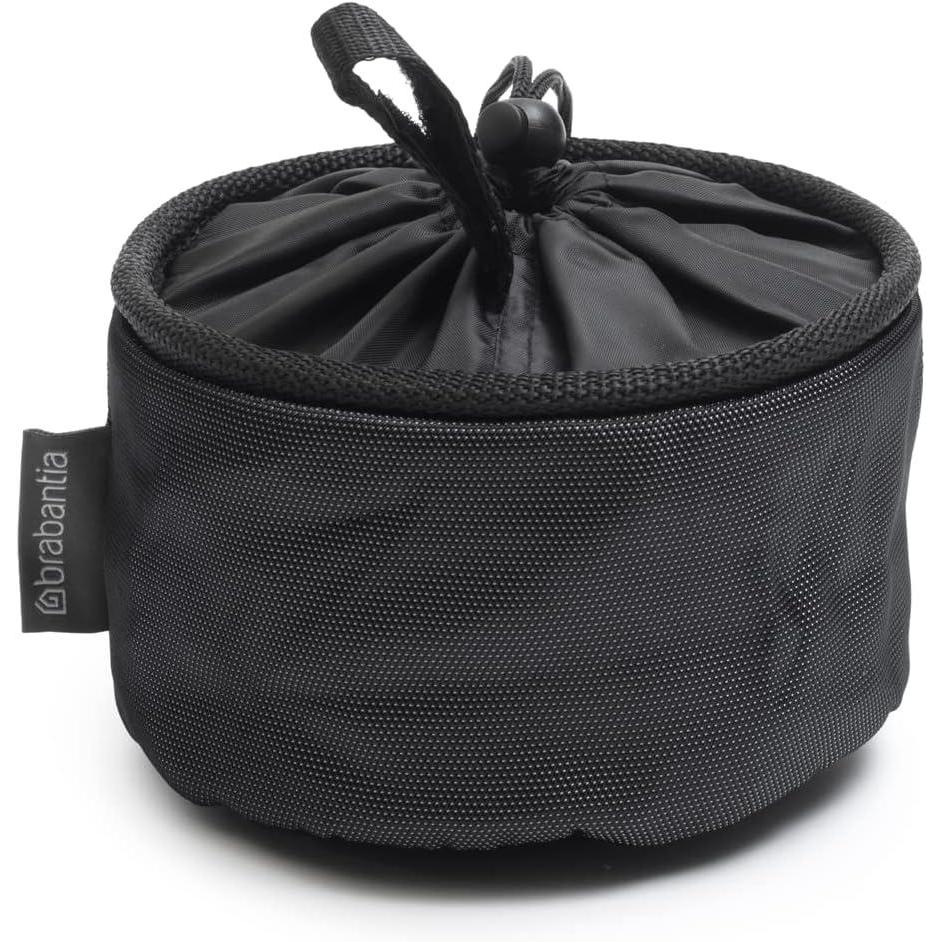 image:imageBrabantia Compact Clothespin Storage Bag with Hanging Loop amp Closing Cord Gray Space Saving Organizer for Clothes Pins Hangs on Clothesline or Drying Rack Holds up to 75 PinsMatt Black