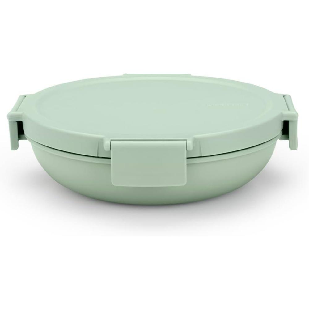 image:imageBrabantia Make amp Take Lunch Bowl Dark Gray 100 Leakproof Convenient Flat Design Microwave amp Freezer Safe Pasta Noodles Meal Prep ContainerJade Green