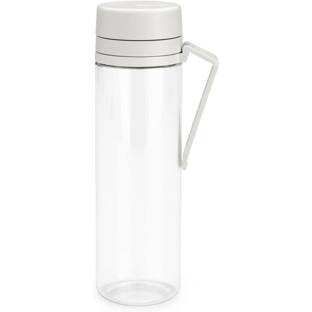 image:imageBrabantia Make amp Take Water Bottle with Fruit Sieve Jade Green 17 fl oz Travel Drinking Bottle with HandleBelt Clip amp Infuser BPAFree Leakproof Dishwasher SafeLight Gray