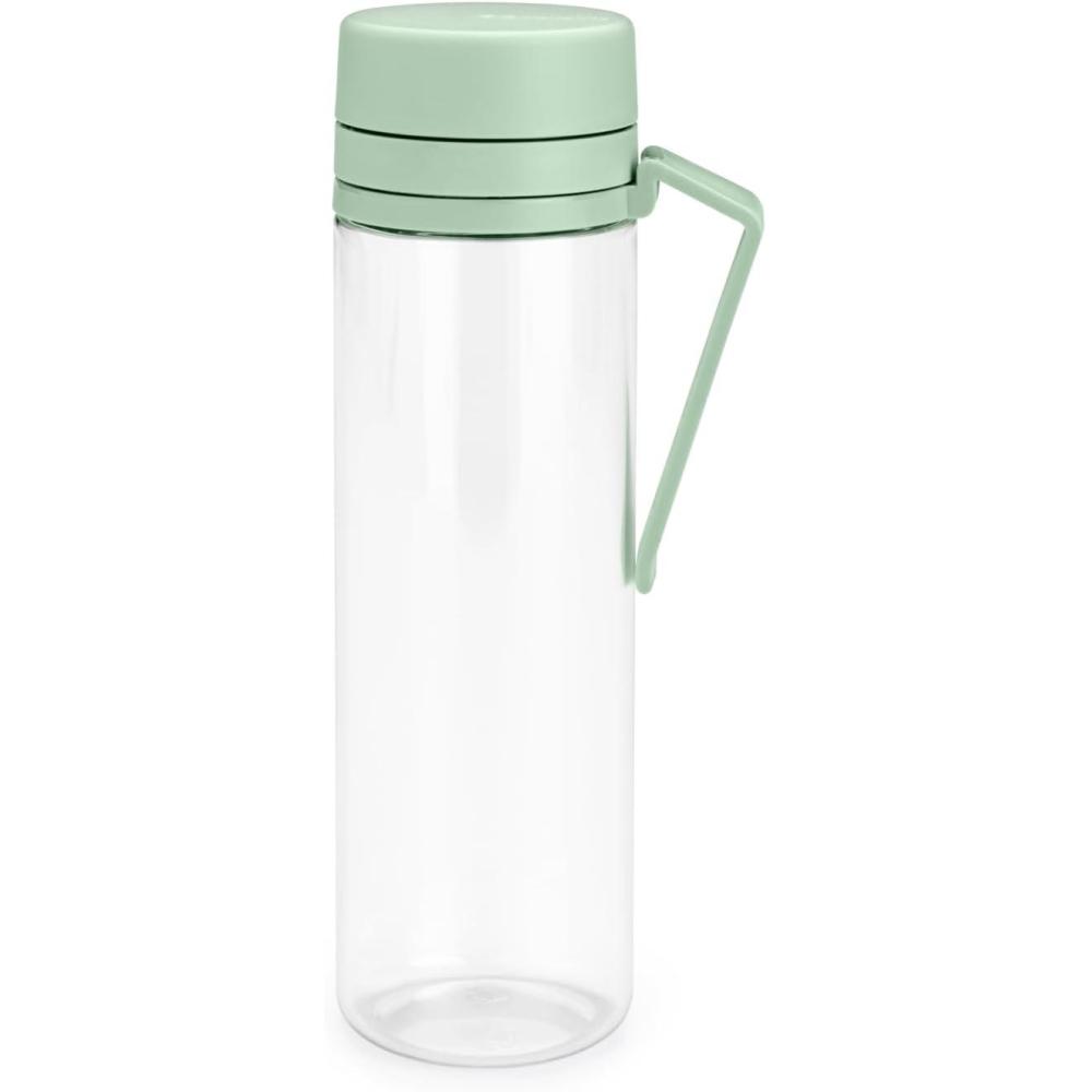 image:imageBrabantia Make amp Take Water Bottle with Fruit Sieve Jade Green 17 fl oz Travel Drinking Bottle with HandleBelt Clip amp Infuser BPAFree Leakproof Dishwasher SafeJade Green
