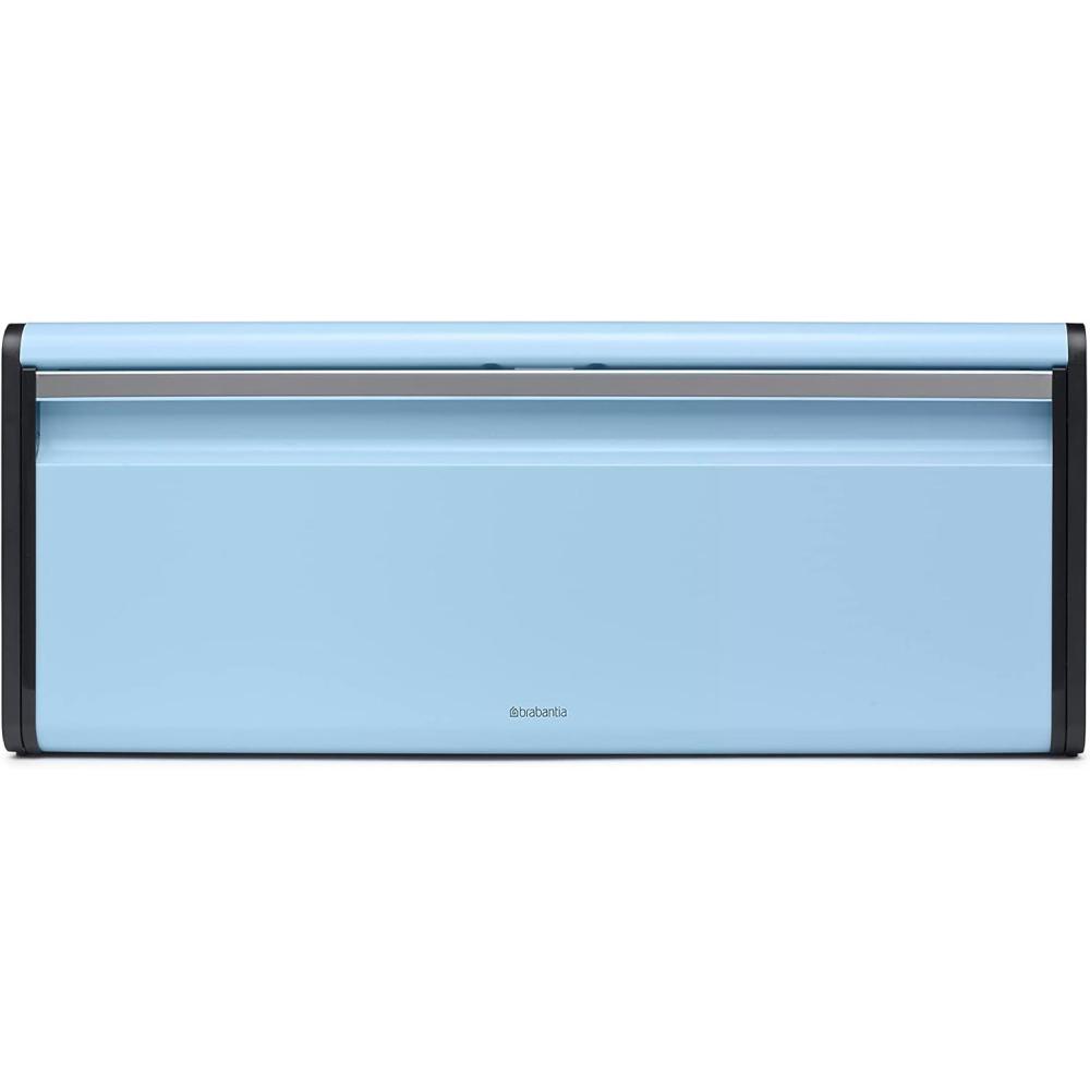 image:imageBrabantia Rectangular Fall Front Bread Box Brilliant Steel Large Metal Front Opening Bread Store for Kitchen Countertop Flat Top for Extra Storage Magnet Closing Lid Fits 2 LoavesDreamy Blue