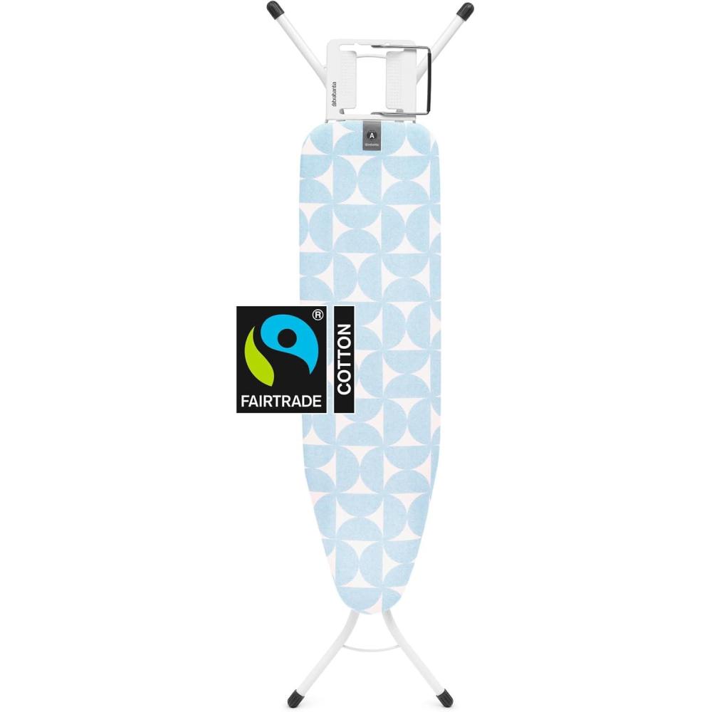 image:imageBrabantia Size B Ironing Board 49x15 in 7 Height Options Solid Steam Unit Rest Holder Denim Black NonSlip Feet AntiCollapse Child LocksFresh Breeze
