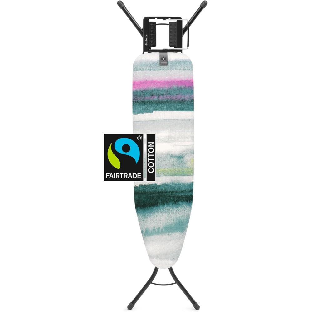 image:imageBrabantia Size B Ironing Board 49x15 in 7 Height Options Solid Steam Unit Rest Holder Denim Black NonSlip Feet AntiCollapse Child LocksMorning Breeze