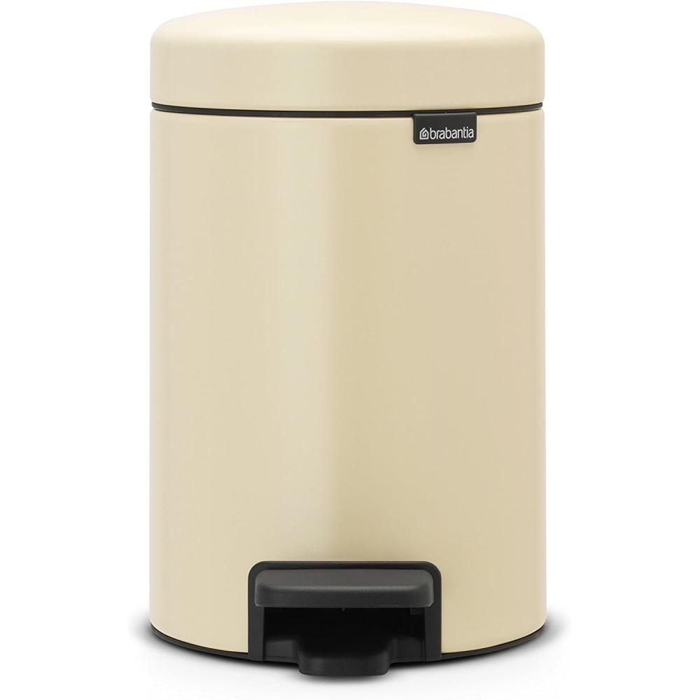 image:imageBrabantia StepOn XS Trash Can Metallic Gold 08 Gallon 3L Bathroom Bedroom Office Trash Can with Light Pedal Opening Handle amp Removable Inner Bucket 66 x 93 x 104 Trash BagsAlmond