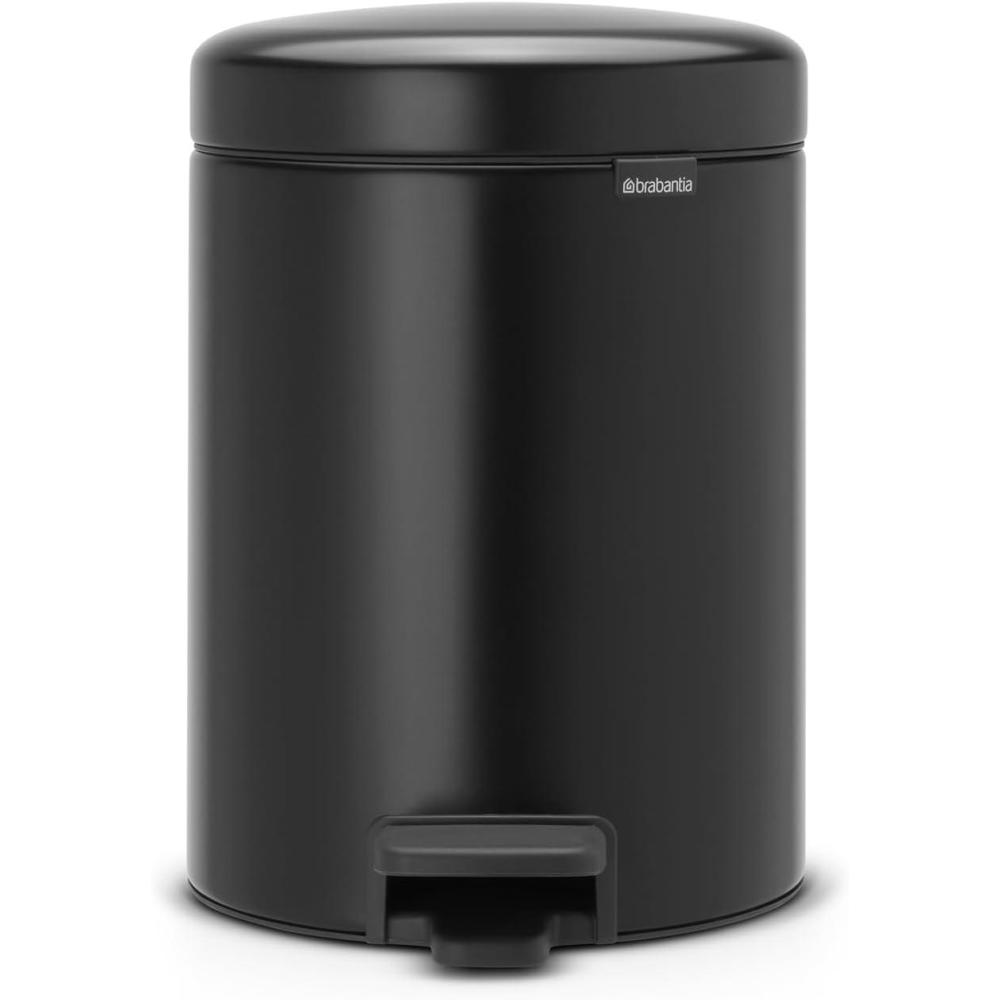 image:imageBrabantia StepOn XS Trash Can Metallic Gold 08 Gallon 3L Bathroom Bedroom Office Trash Can with Light Pedal Opening Handle amp Removable Inner Bucket 66 x 93 x 104 Trash BagsMatt Black