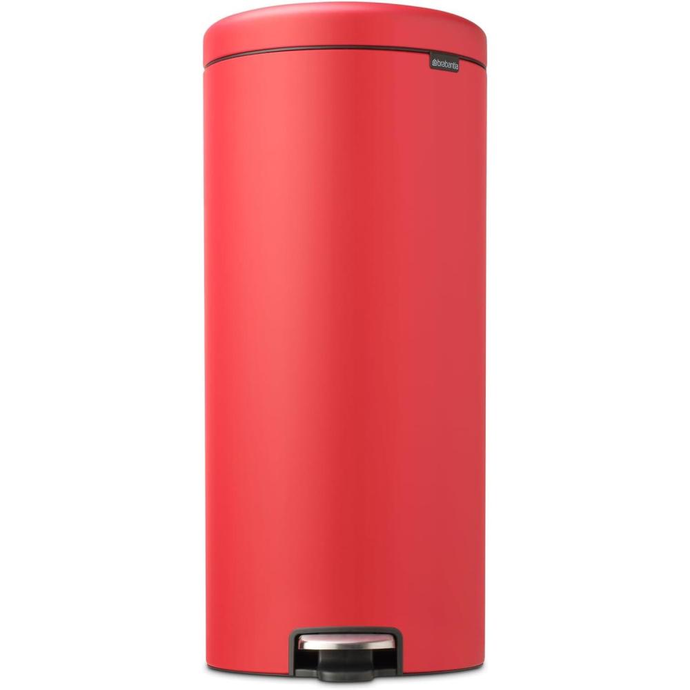 image:imageBrabantia StepOn XS Trash Can Metallic Gold 08 Gallon 3L Bathroom Bedroom Office Trash Can with Light Pedal Opening Handle amp Removable Inner Bucket 66 x 93 x 104 Trash BagsMineral Red