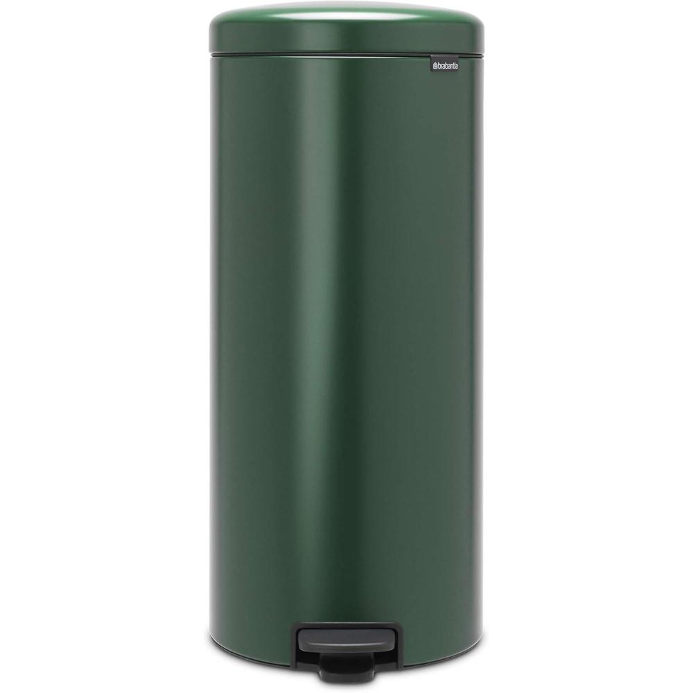 image:imageBrabantia StepOn XS Trash Can Metallic Gold 08 Gallon 3L Bathroom Bedroom Office Trash Can with Light Pedal Opening Handle amp Removable Inner Bucket 66 x 93 x 104 Trash BagsPine Green