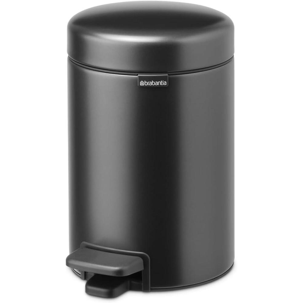 image:imageBrabantia StepOn XS Trash Can Metallic Gold 08 Gallon 3L Bathroom Bedroom Office Trash Can with Light Pedal Opening Handle amp Removable Inner Bucket 66 x 93 x 104 Trash BagsConfident Gray