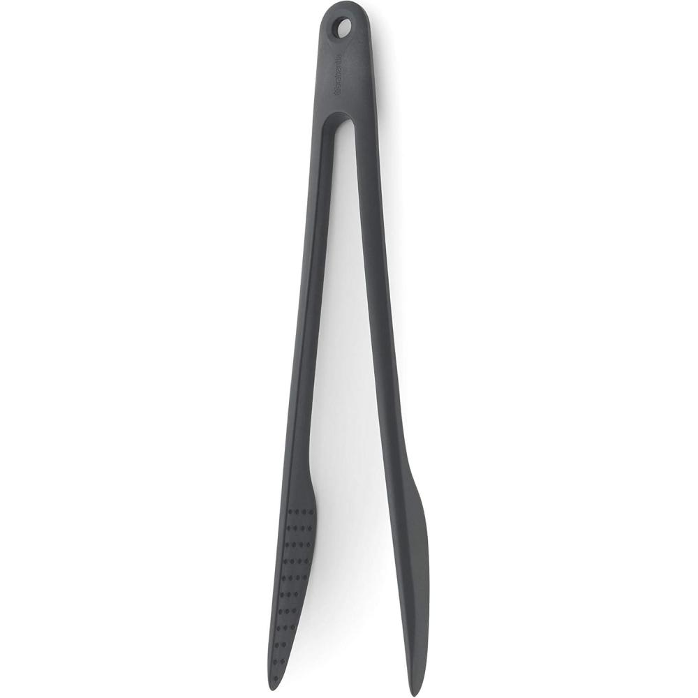 image:imageBrabantia Tasty Precision Tongs Granite Gray NonStick HeatResistant DishwasherSafe Nylon Serving Grilling Cooking Tongs