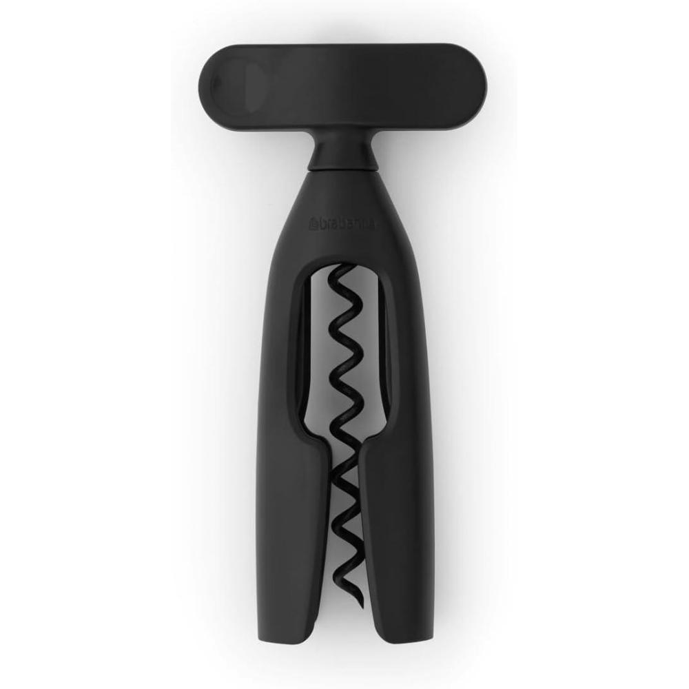 image:imageBrabantia Tasty Wine Bottle Opener Corkscrew Dark Gray Easy To Use Safe Enclosed Spiral Extra Large Turning HandleDark Gray