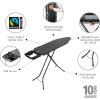 Brabantia – Ironing Board B – Solid Steam Iron Rest – Adjustable Height – Non-Slip Rubber Feet – 100% Fairtrade Cotton Cover with Foam Padding – Foldable – Metallized – Size B (49 x 15 in)(Denim Black)