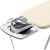 Brabantia – Ironing Board B – Solid Steam Iron Rest – Adjustable Height – Non-Slip Rubber Feet – 100% Fairtrade Cotton Cover with Foam Padding – Foldable – Metallized – Size B (49 x 15 in)(Metallized)