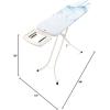 Brabantia – Ironing Board B – Solid Steam Iron Rest – Adjustable Height – Non-Slip Rubber Feet – 100% Fairtrade Cotton Cover with Foam Padding – Foldable – Metallized – Size B (49 x 15 in)(Cotton Flower)