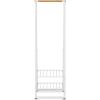 Brabantia – Linn Clothes Rack, Compact – Free Standing Clothing Rail – Clothes Storage – Hang, Air, or Dry Clothes – Sturdy Steel Frame & Bamboo Rod – 19 x 13 x 67 inches – Black(White)
