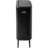 Brabantia Bo Hi Touch Top Kitchen Trash Can with Dual Compartments & Raised Legs | White | 2 x 8 Gal Inner Buckets | Soft-Close, Light Touch Opening, Stay-Open Lid | + Trash Bags(Matt Black)