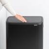 Brabantia Bo Hi Touch Top Kitchen Trash Can with Dual Compartments & Raised Legs | White | 2 x 8 Gal Inner Buckets | Soft-Close, Light Touch Opening, Stay-Open Lid | + Trash Bags(Matt Black)