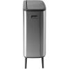Brabantia Bo Hi Touch Top Kitchen Trash Can with Dual Compartments & Raised Legs | White | 2 x 8 Gal Inner Buckets | Soft-Close, Light Touch Opening, Stay-Open Lid | + Trash Bags(Matt Steel FPP)