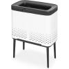 Brabantia Bo Laundry Hamper (White) Removable Laundry Bag 16 Gal, Ventilated Stylish Discreet Dirty Clothes Holder, Flat Back, Anti-Rust Materials for Bathroom Use(White)