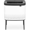 Brabantia Bo Laundry Hamper (White) Removable Laundry Bag 16 Gal, Ventilated Stylish Discreet Dirty Clothes Holder, Flat Back, Anti-Rust Materials for Bathroom Use(White)