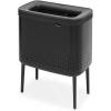 Brabantia Bo Laundry Hamper (White) Removable Laundry Bag 16 Gal, Ventilated Stylish Discreet Dirty Clothes Holder, Flat Back, Anti-Rust Materials for Bathroom Use(Matt Black)