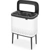 Brabantia Bo Laundry Hamper (White) Removable Laundry Bag 16 Gal, Ventilated Stylish Discreet Dirty Clothes Holder, Flat Back, Anti-Rust Materials for Bathroom Use(White)