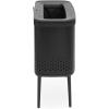Brabantia Bo Laundry Hamper (White) Removable Laundry Bag 16 Gal, Ventilated Stylish Discreet Dirty Clothes Holder, Flat Back, Anti-Rust Materials for Bathroom Use(Matt Black)