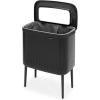 Brabantia Bo Laundry Hamper (White) Removable Laundry Bag 16 Gal, Ventilated Stylish Discreet Dirty Clothes Holder, Flat Back, Anti-Rust Materials for Bathroom Use(Matt Black)