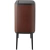 Brabantia Bo Touch Top Kitchen Trash Can with Single Compartment | Mineral Gray | 16 Gal Inner Bucket | Soft-Close Garbage Can, Light Touch Opening, Stay-Open Lid | Fits Against Wall | + Trash Bags(Mineral Cosy Brown)