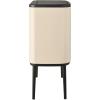 Brabantia Bo Touch Top Kitchen Trash Can with Single Compartment | Mineral Gray | 16 Gal Inner Bucket | Soft-Close Garbage Can, Light Touch Opening, Stay-Open Lid | Fits Against Wall | + Trash Bags(Soft Beige)